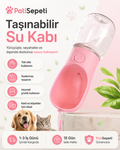 Taşınabilir Kedi Köpek Su Şişesi 300 ml Tek Tuşlu Sızdırmaz Pratik Suluk Seyahat Su Kabı