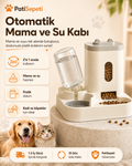 Kedi & Köpek Mama ve Su Kabı Çift Hazneli Kaymaz Su Yem Dağıtıcı Evcil Hayvanlar İçin Besleme Seti