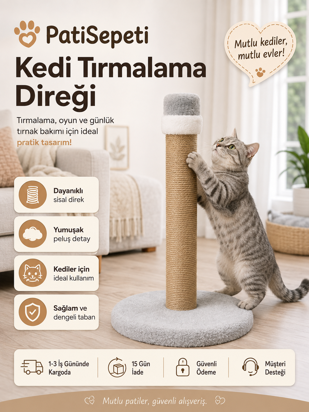 Şimdi tırmalama Direği Al, Catnip Sprey Bedava Kazan !!!