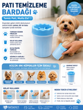 Küçük Irk Köpek & Kedi Pati Ayak Yıkama Kovası 9*11 cm Silikon Jel Fırçalı Pati Temizleme Bardak