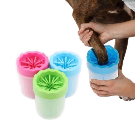 Küçük Irk Köpek & Kedi Pati Ayak Yıkama Kovası 9*11 cm Silikon Jel Fırçalı Pati Temizleme Bardak