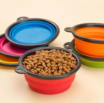 Katlanabilir Seyahat Silikon Köpek Mama Kabı 12 Oz 350 ml