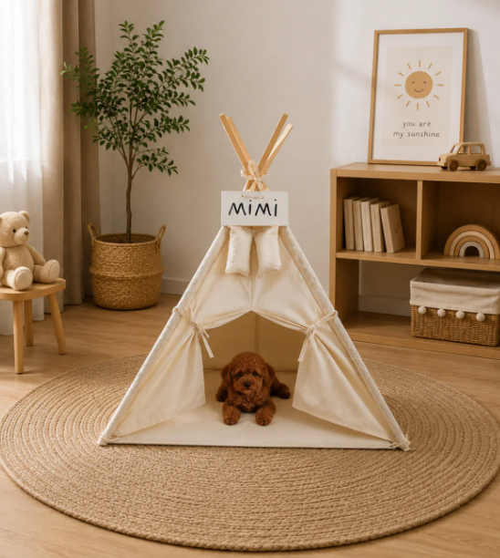 PET YATAĞI KEDİ KÖPEK YATAĞI İSİMLİKLİ ÇADIR ELYAF YATAK 75X75 CM PET MİNDER