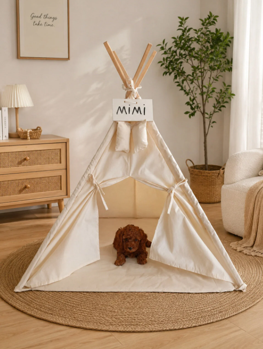 PET YATAĞI KEDİ KÖPEK YATAĞI İSİMLİKLİ ÇADIR ELYAF YATAK 75X75 CM PET MİNDER