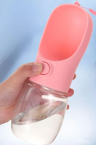 Taşınabilir Kedi Köpek Su Şişesi 300 ml Tek Tuşlu Sızdırmaz Pratik Suluk Seyahat Su Kabı