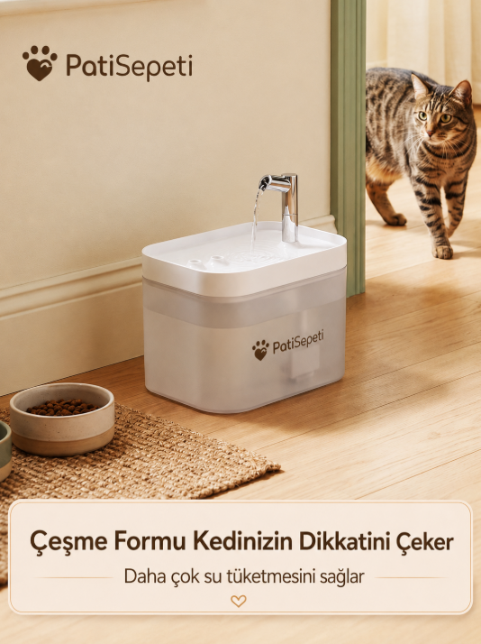 inPets H13™ 1.5L Ultra Sessiz Evcil Hayvan Kedi Köpek Su Pınarı Çeşmesi | Su Sebili Şelalesi | 3 Akış Hızı Kontrolü