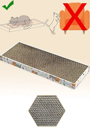 Tırmata Yeni Ürün Doğal Düz Karton Kedi Tırmalaması Kedi Tırmalama Tahtası Kartonu 47x17 cm