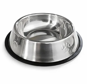 Devrilmez Kaydırmaz Taban Paslanmaz Çelik Kedi Köpek Mama ve Su Kabı 18 cm 300 ml 1 ADET